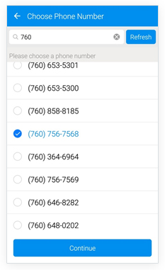Enter a U.S. /CA area code or city to load numbers in that area